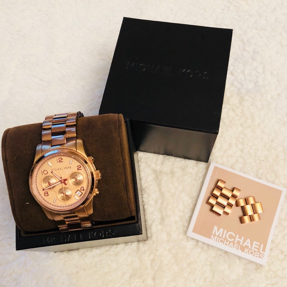Michael Kors rose gold watch with original box